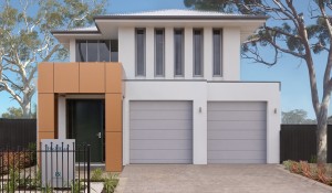 Holdfast Front Elevation Panel Lift Door and trees