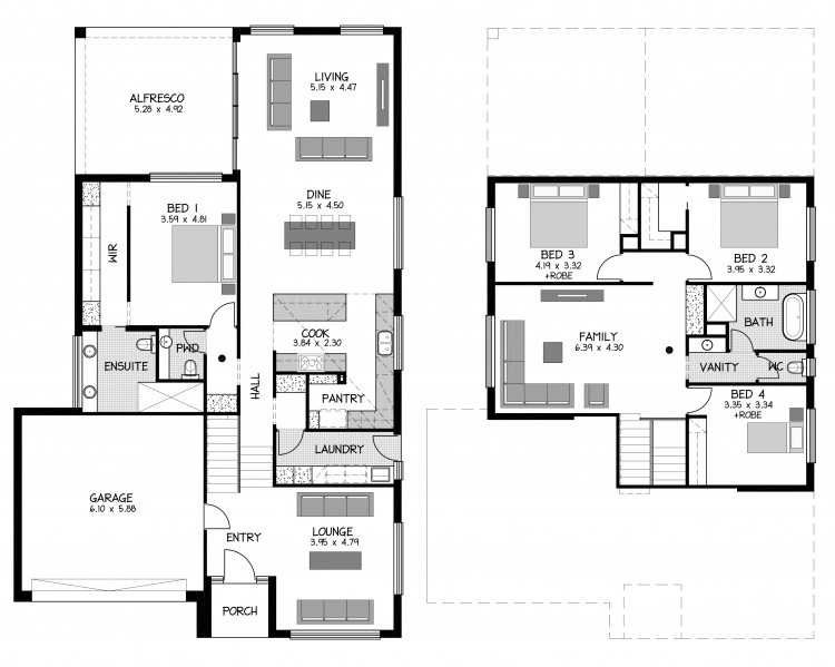 Delamere 21159WD SALES SKETCH Double Storey bw