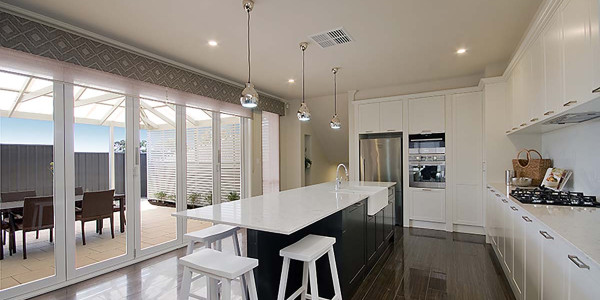 Aldgate kitchen alfresco door closed Split Level Custom Home Builder Adelaide South Australia