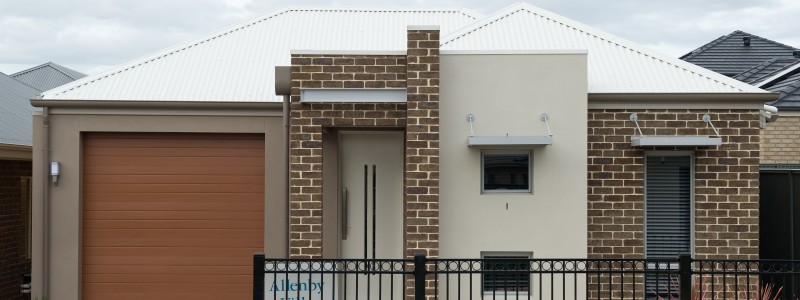 Allebny Villa front elevation small block frontage custom 