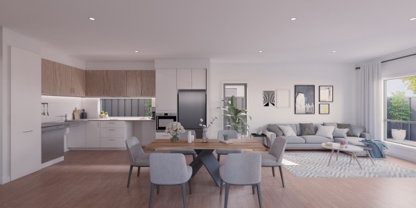Novita Swanport Road Murray Bridge H1 Kitchen Living Area Render Elements v3